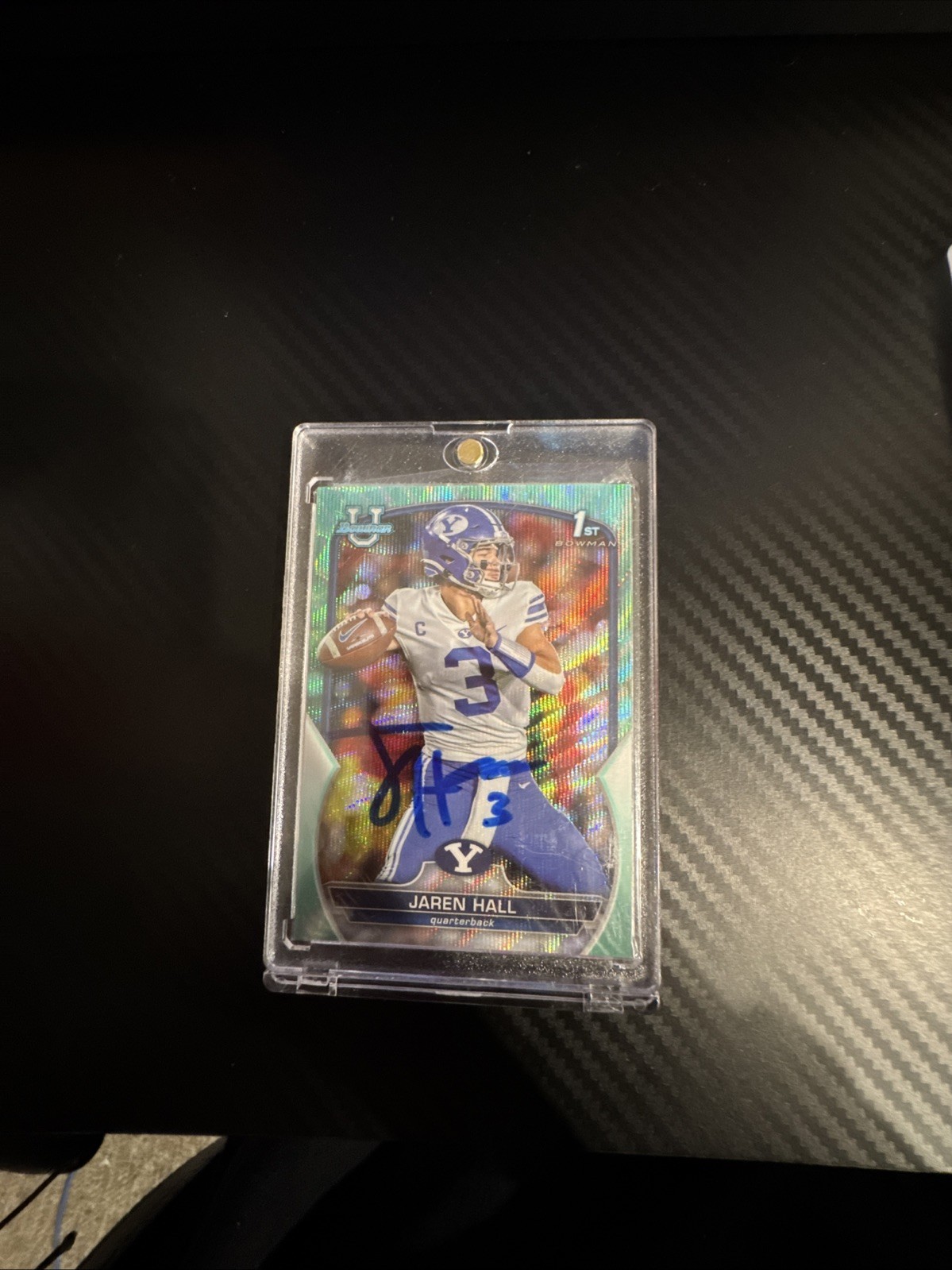 2022 Bowman University Chrome Jaren Hall #85 Aqua Wave Refractor /299 (RC)