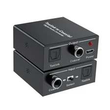 Optical-to-Coaxial or Coax-to-Optical Digital Audio Converter Adapter,  