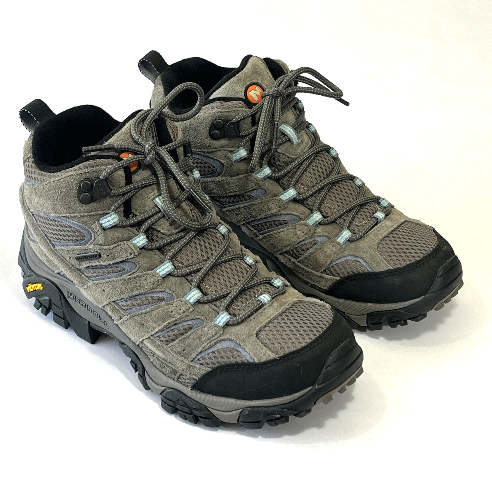 Merrell Moab 2 stivali donna 9 5 granito grigio blu impermeabili scarpe da trekking trail