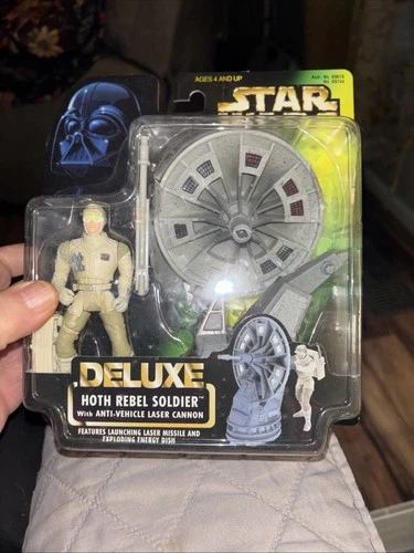 STAR WARS - Deluxe Hoth Rebel Soldier w/ ANTI-VEHICLE LASER CANNON #ss