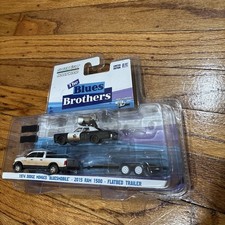 1970 Dodge Monaco Car, Trailer & Dodge Ram 1:64 Greenlight Blues Brothers Chase