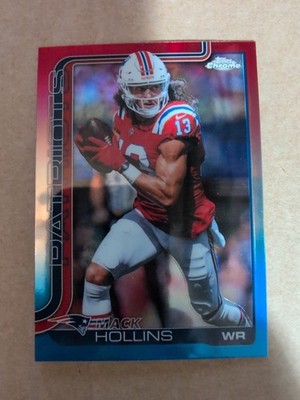 2025 Topps Chrome Football Mack Hollins Red White & Blue Refractor Color Match