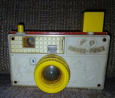 Macchina fotografica vintage in legno Fisher Price Story Viewer FUNZIONANTE