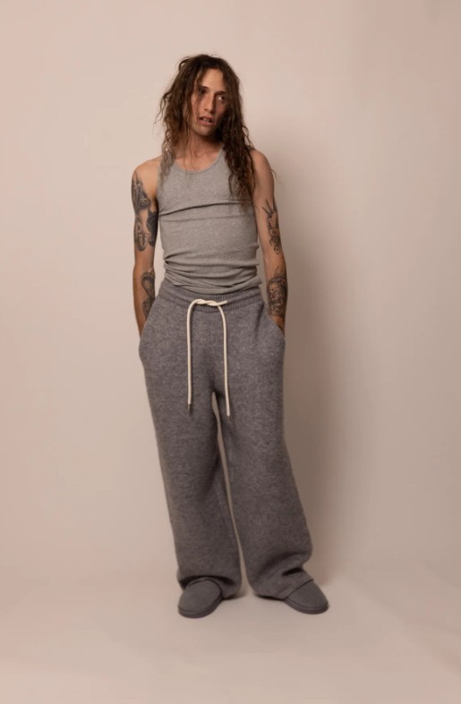 Unisex House of Drew Basics Piggy Lou Pant Large Dark Heather Gray Justin Bieber