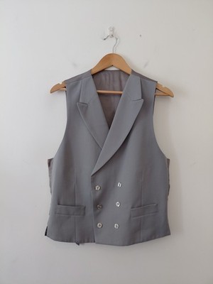 Charles Tyrwhitt Zweireiher Weste UK 42 Grau Wolle Morgenanzug Ascot