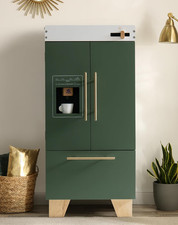 Wooden Toy Fridge - Play Kitchen Set with Accessories, Kitchen Playset Interacti