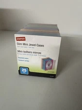 Staples Mini Disc Jewel Cases 25 Pack Multi Colored Slim New/Sealed 32406