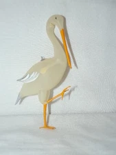 RARE VINTAGE DE CARLINI BIRD STORK CRANE ITALIAN BLOWN GLASS ORNAMENT  [sa455]