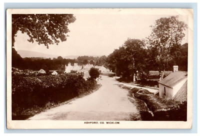 Early Ashford Town View Leinster, Ireland Wicklow Real Photo RPPC Postcard F191