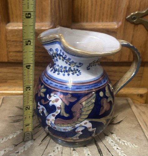 Brocca ceramica drago alato italiano vintage fatta a mano firmata Alberto Rubbolli - Foto 6 di 8