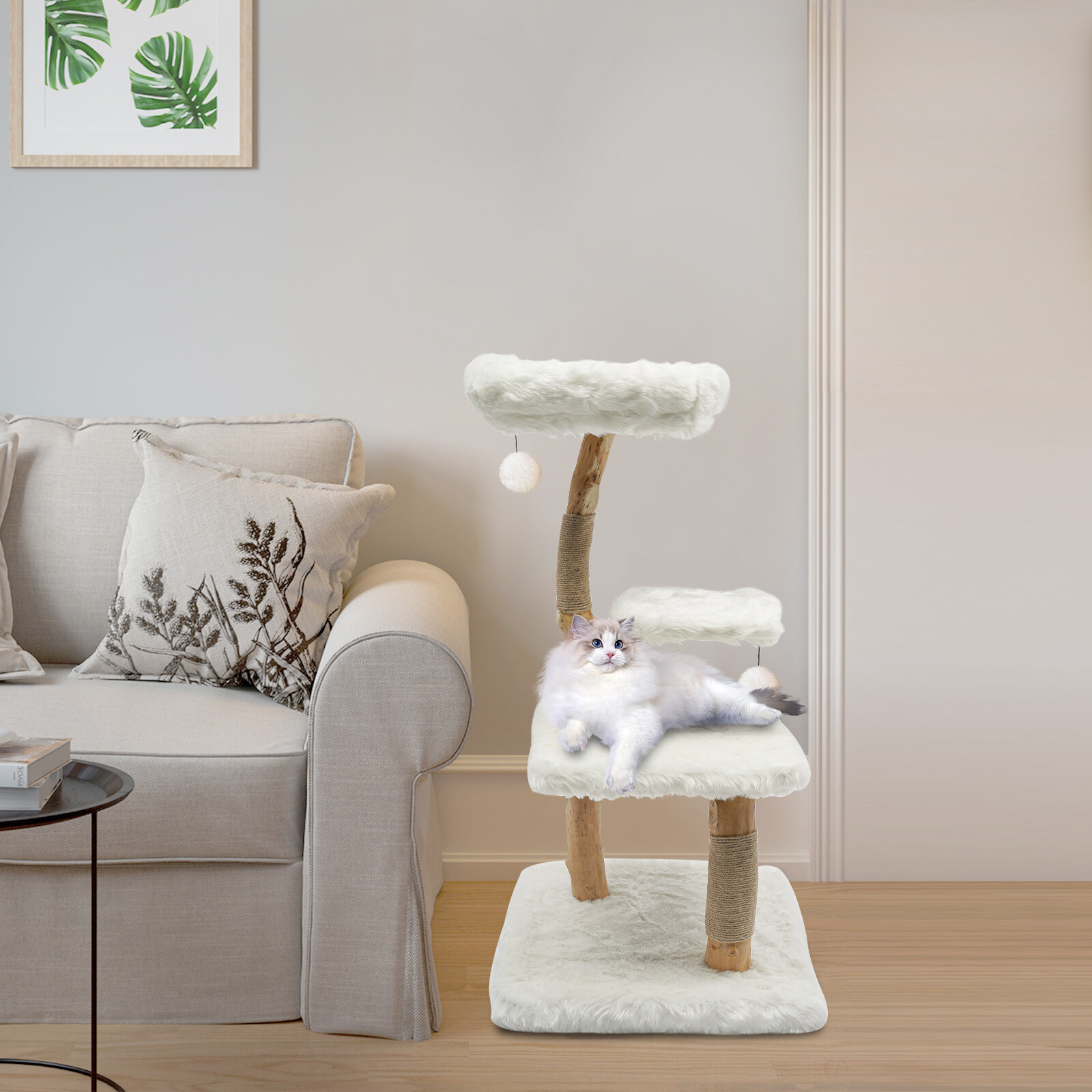 44 Inches Multi-Level Large Cat Tree for Large Cats/Big Cat Tower with Cat Condo