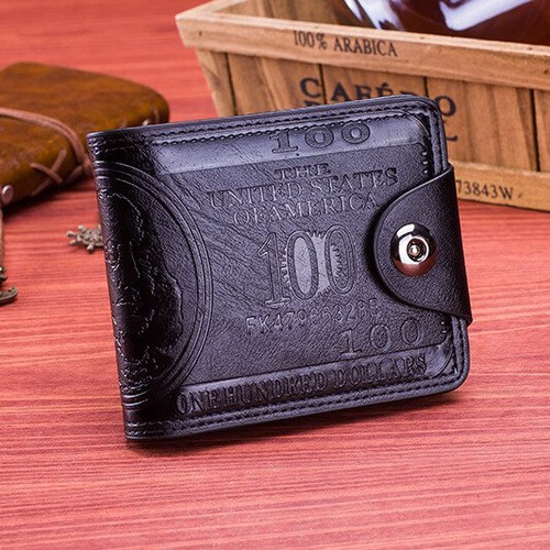 Billete de 100 dólares de Estados Unidos de cuero doble pliegue tarjetero portafotos billetera bolso monedero - Imagen 22 de 22