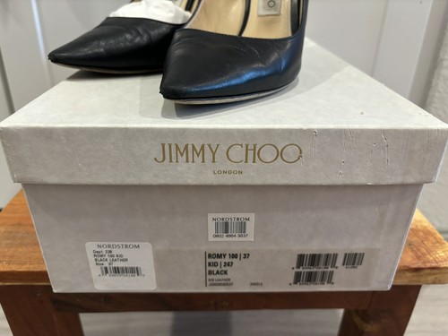 Jimmy Choo Romy 100 Women's Pre-owned Black Leather Heels Size 37