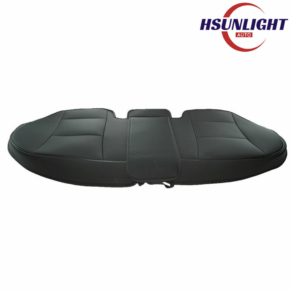 3D Black PU Leather Car Rear Seat Protector Universal Fit for All Vehicles-image