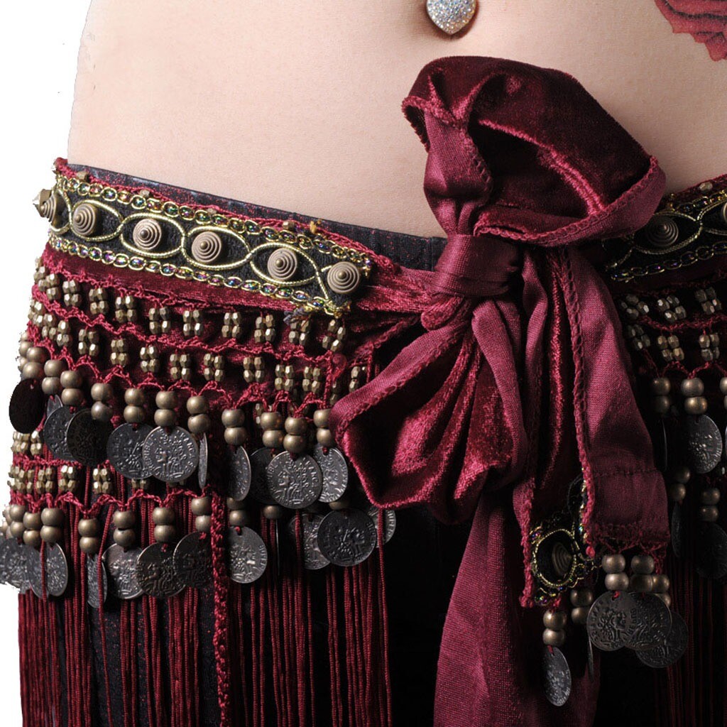 New Belly Dance Hip Scarf coins Fringe Tassel Belt&Copper  display picture 2
