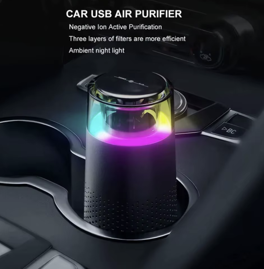Air Purifier Devices For Car With USB Colorful Night Light Touch Screen Multi-image