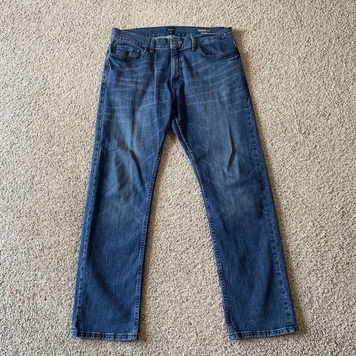 Nautica Loose Relaxed Fit Jeans Men s Tag Size 34x32 Blue Denim eBay