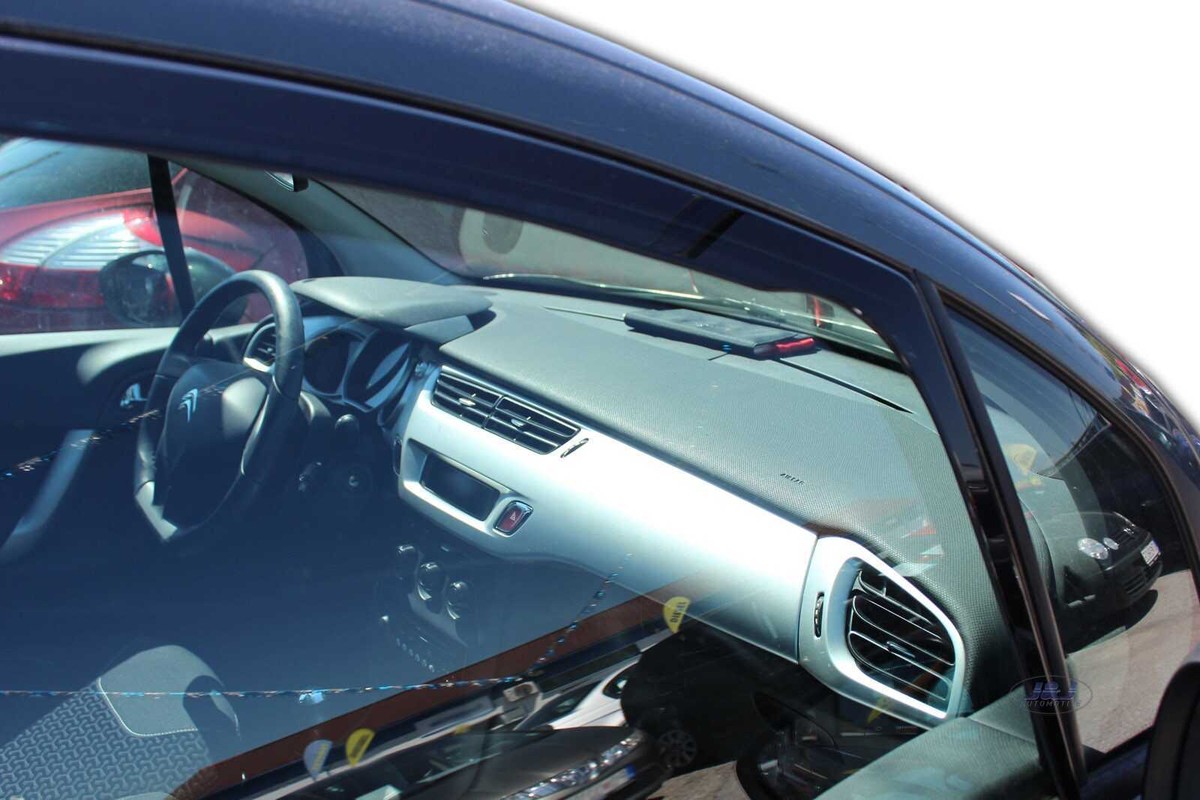 Deflettori D'aria Anteriori E Posteriori Per Citroen C3 5 Porte (2010-2016) - Set Di 4 Pezzi, Colore Grigio