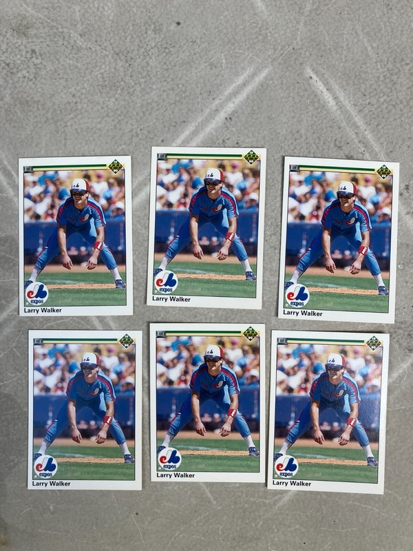 Larry Walker rookie card 1990 upper deck #466 lot of 6 EA