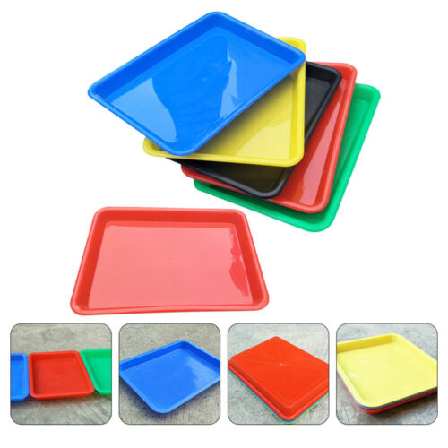  6 pièces récipient alimentaire plateau carré en plastique - Photo 1/12