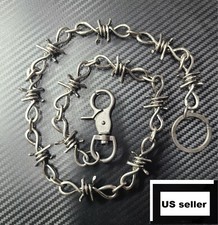 New 26" Rusty Chrome Barb Wire Biker Trucker Jean Wallet Chains Thick Heavy USA