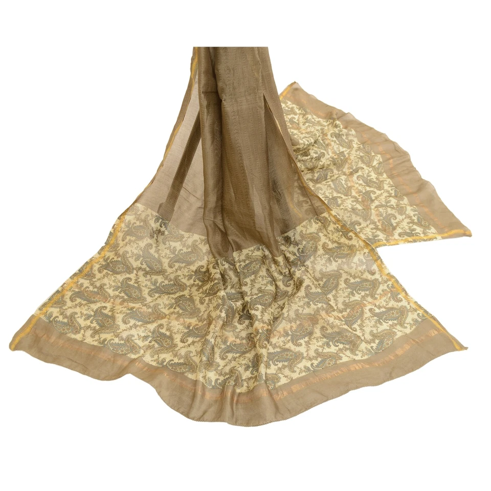 Bufandas florales estampadas con hiyab de seda mezcla estola larga Dupatta de colección sánskriti Foto 2 de 4