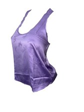 Victoria's Secret Satin Racerback Pajama Top Color Purple Butterfly NWT