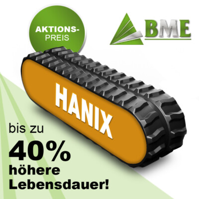 Gummikette Baggerkette für Hanix Minibagger Bagger - 2 Stück zum Aktionspreis!
