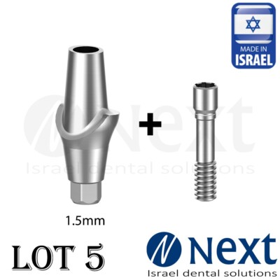 Lot x 5 Straight Abutment  1.5mm Neo GM Dent Grand Morse Straumann Fit Hex