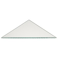 6 x 6 Triangle Corner Tempered CLEAR Glass Shelf - Flat Edge - 3/8" thick