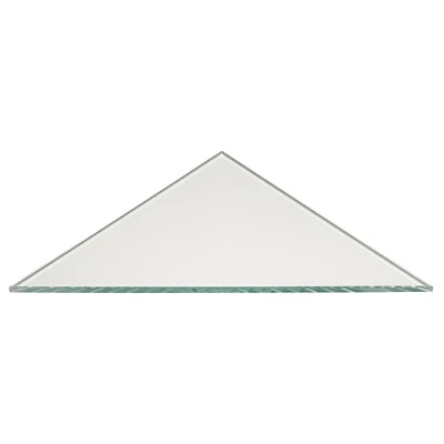 PRO SAFE GLASS 12 x 12 Triangle Corner Tempered Glass Shelf - Flat Edge - 3/8" thick