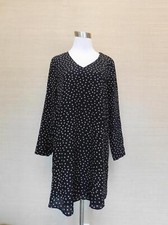 Nwt Madewell 148 Silk Button-Back Dress in Star Scatter H0259 S black white
