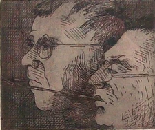 Mid century modern art deco Style Framed sketch print Limited Edition Signed