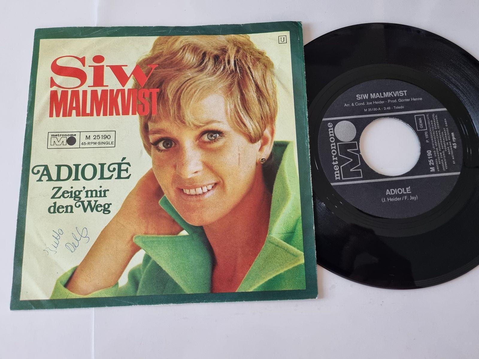 7"" Single Siw Malmkvist - Adiole Vinyl Germany