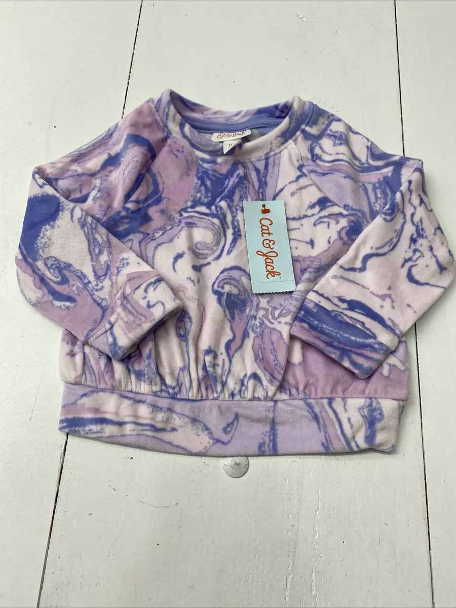 Cat And Jack 2 Piece Purple Tie Dye Velour Sweatsuit Size 18mos NEW