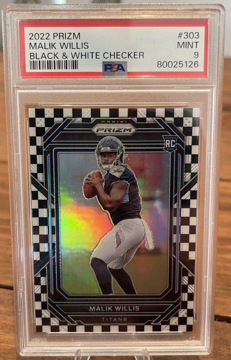 2022 Prizm Malik Willis Black & White Checker Prizm #303 PSA 9 Rookie Dolphins!