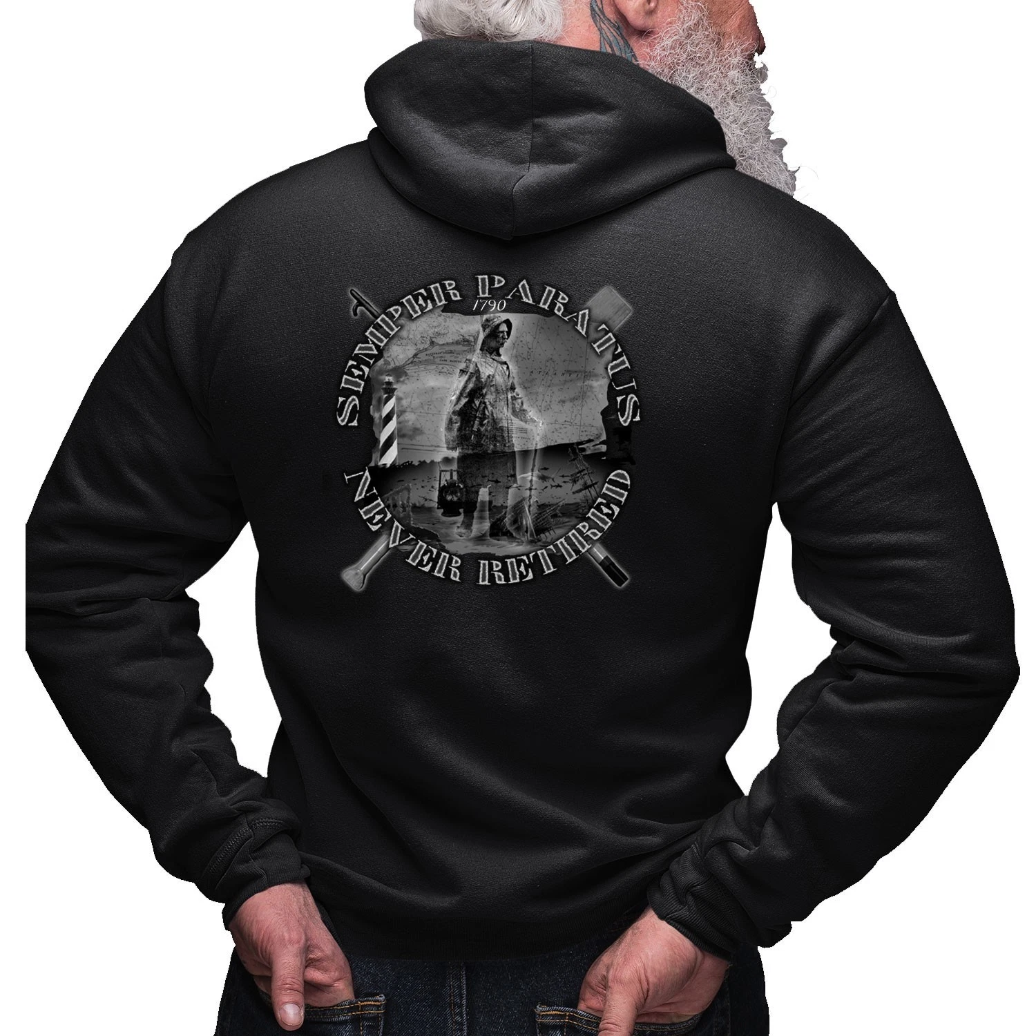 Never Retired Semper Paratus US Coast Guard Veteran Custom Hoodie