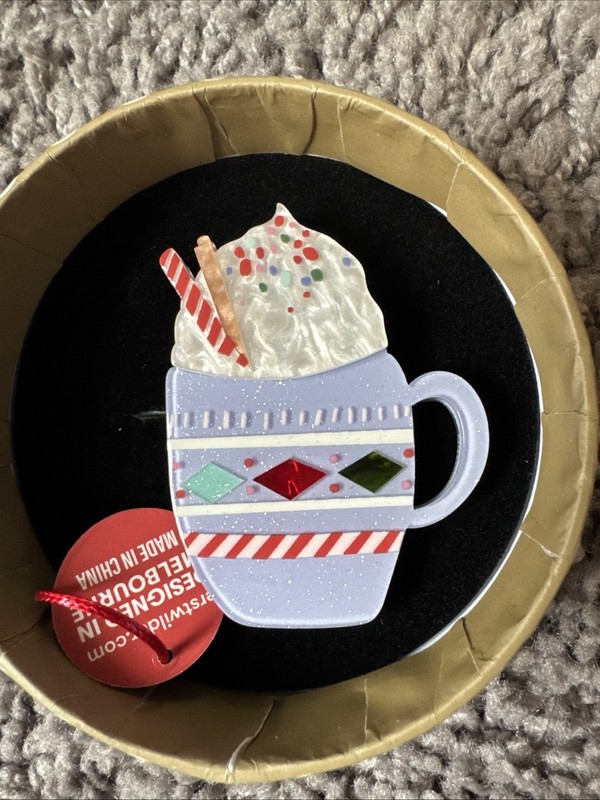 Erstwilder Merry Kitchmas 2024 Christmas Cocoa Brooch