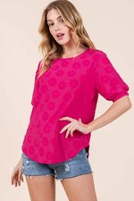 Women's Floral Textured Top by Trendsi - Elegant Shirt