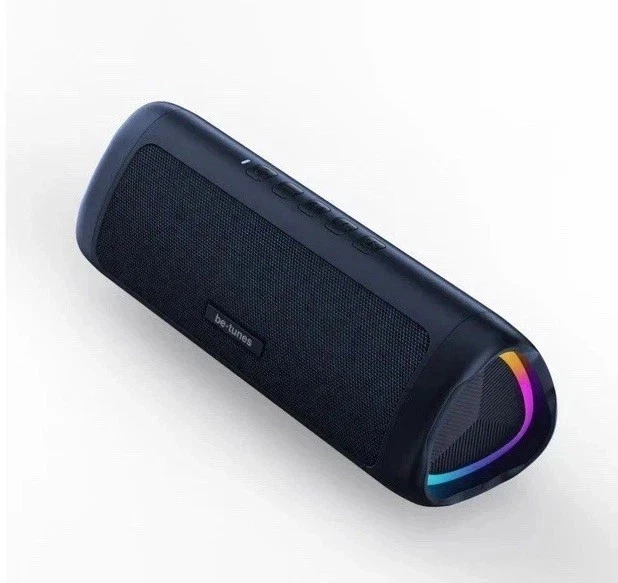 be tunes Bluetooth Lautsprecher – Kleine Musikbox mit LED-Licht – 24 Std Akku