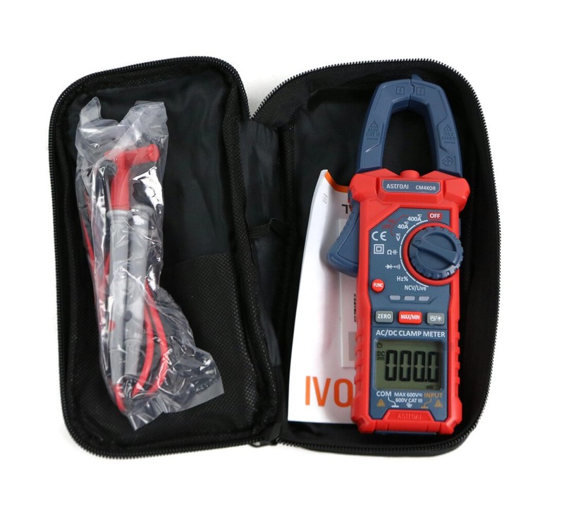 AstroAI CM4KOR Clamp Multimeter w Leads Case Manual
