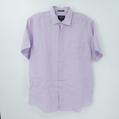 Rodd & Gunn Shirt Mens 2XL Purple Linen Albini Italian Fabric Sports Fit Casual