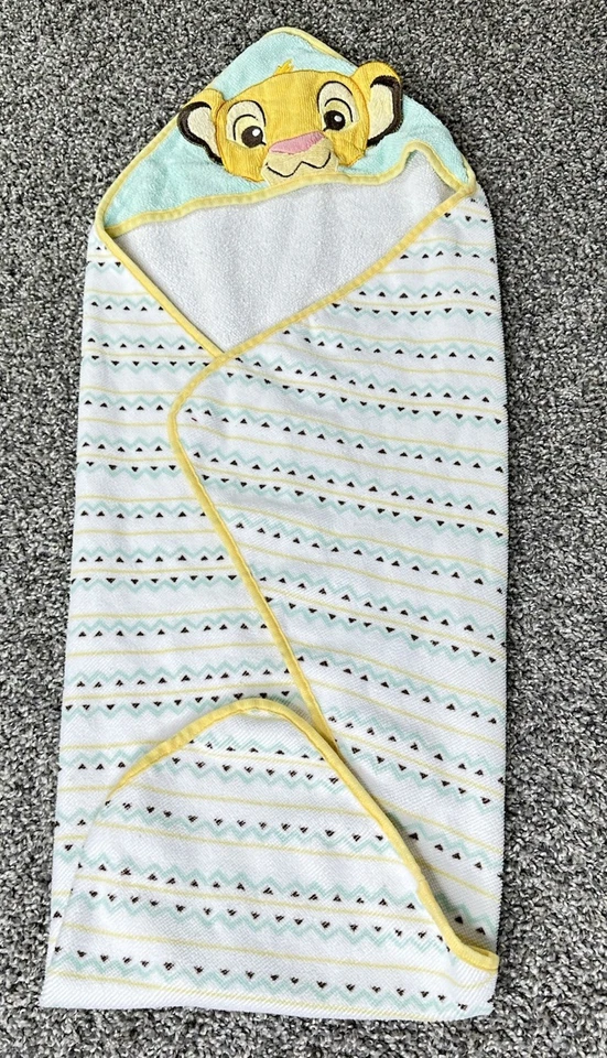 Disney Baby - Simba El Rey León Toalla Infantil Con Capucha Envoltura Envío EE. UU. USADA EN EXCELENTE ESTADO Foto 2 de 4