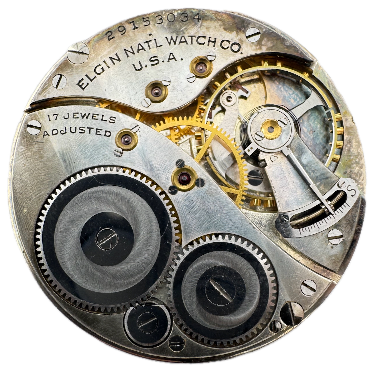Vintage 12s 1927 Elgin 17 Jewel Mechanical Pocket Watch Movement 479 USA