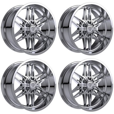 Set 4 20'' Edge Off Road 303C Chrome Plated Wheels 20x9 5x5 5x5.5 0mm Truck Rims
