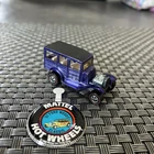Hot Wheels redline classic 31 Ford woody in purple smooth roof & button
