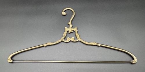 Solid Ornate Brass Clothes Hanger Bridal Victorian Hollywood Regency Display