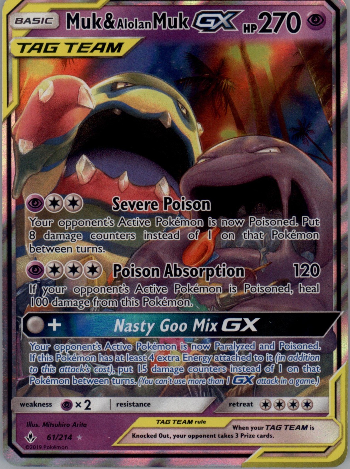 Muk & Alolan Muk GX 61/214 Holo - Pokemon SM - Unbroken Bonds