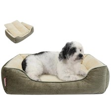 Dog Bed with Removable Cushion/Pillow for Medium Small Dogs, Washable Pet Bed...