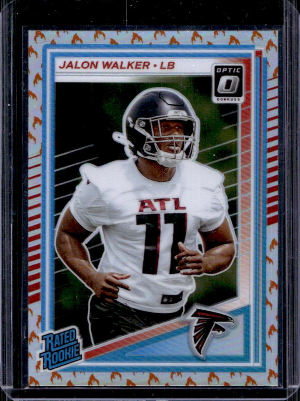 2025 Panini Donruss Optic Jalon Walker Rated Rookie Fire Prizm #290 Falcons